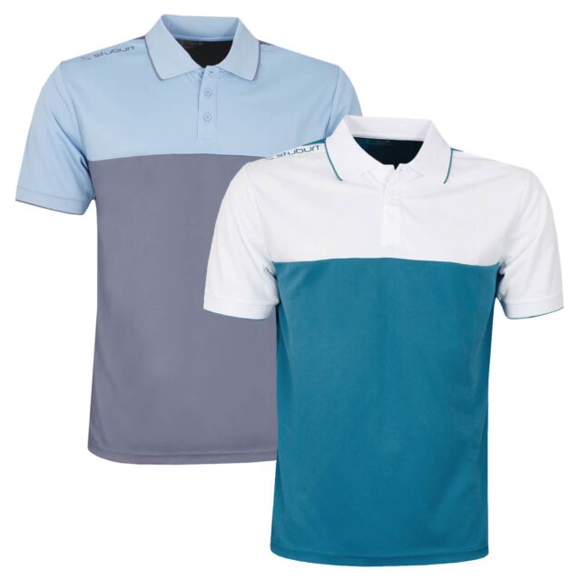 Stuburt Mens Evolve Duo Block Moisture Wicking Golf Polo Shirt
