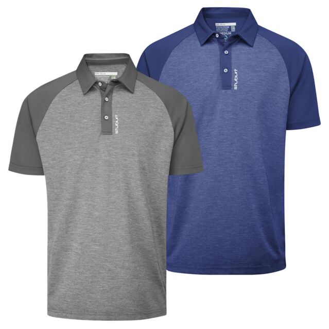 Stuburt Golf Mens Bandon Raglan Moisture Wicking Golf Polo Shirt