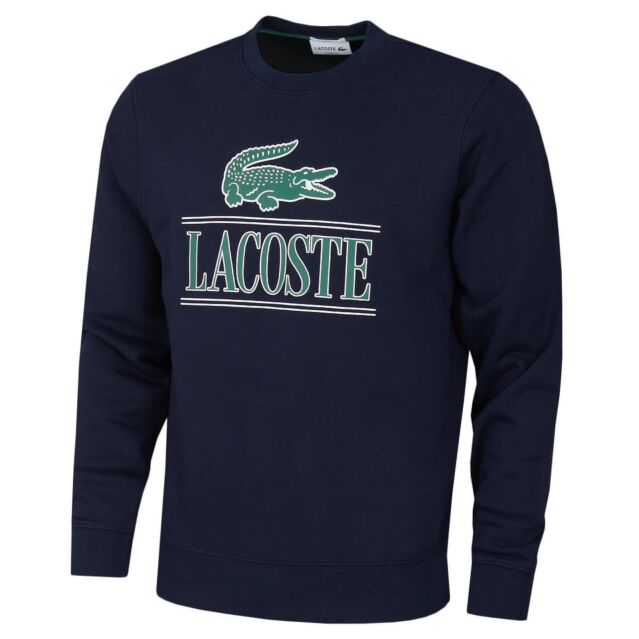Lacoste Mens SH1228 Crew Neck Non-Brushed Fleece Sweater