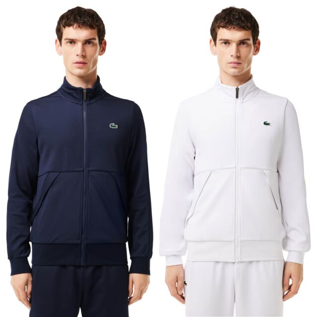 Lacoste Mens Crocodile Logo Regular Fit Full Zip Sweater