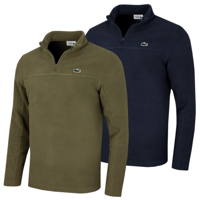 Lacoste Mens Polar Fleece Crocodile 1/4 Zip Neck Midlayer Golf Jacket