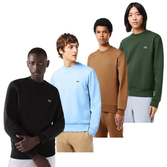 Lacoste Mens SH9608 Organic Brushed Fleece Cotton Classic Fit Sweater