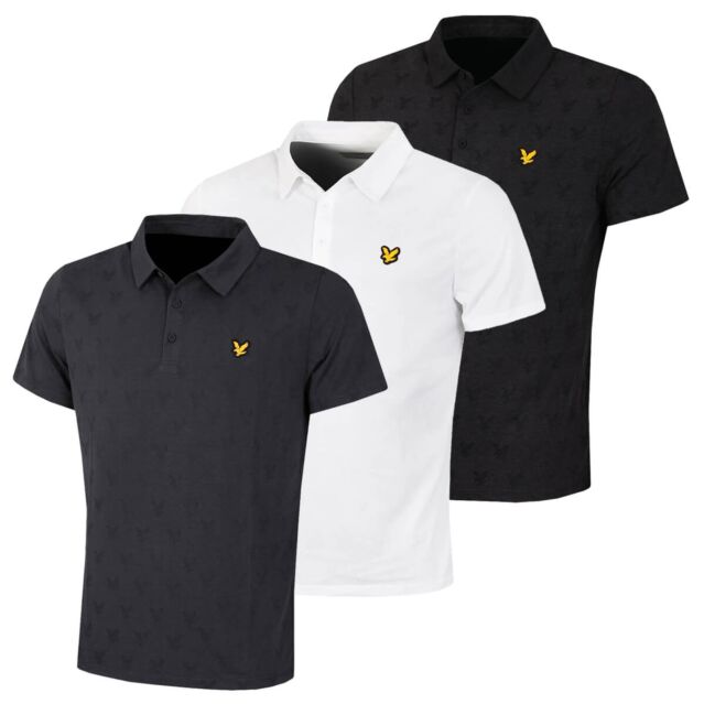 Lyle & Scott Mens Jacquard Contrast Collar Golf Polo Shirt