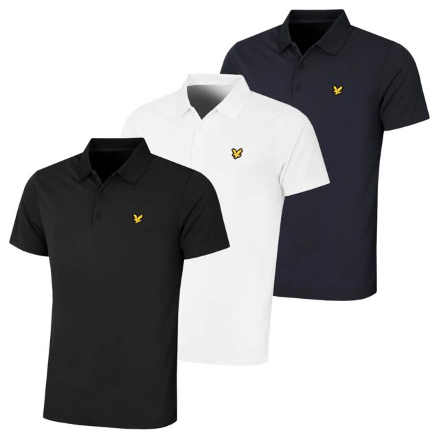 Lyle & Scott Mens Golf Tech Eagle Logo Recycled Short Sleeve Polo Shirt