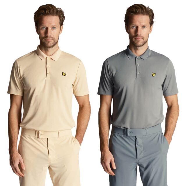 Lyle & Scott Mens Golf Tech Eagle Logo Short Sleeve Recycled Polo Shirt