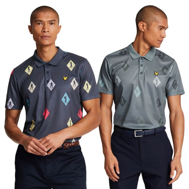 Lyle & Scott Mens Polka Diamond Breathable Sweat-Wicking Polo Shirt