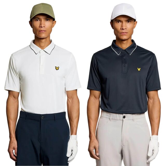 Lyle & Scott Mens Contrast Collar Breathable Comfy Golf Polo Shirt