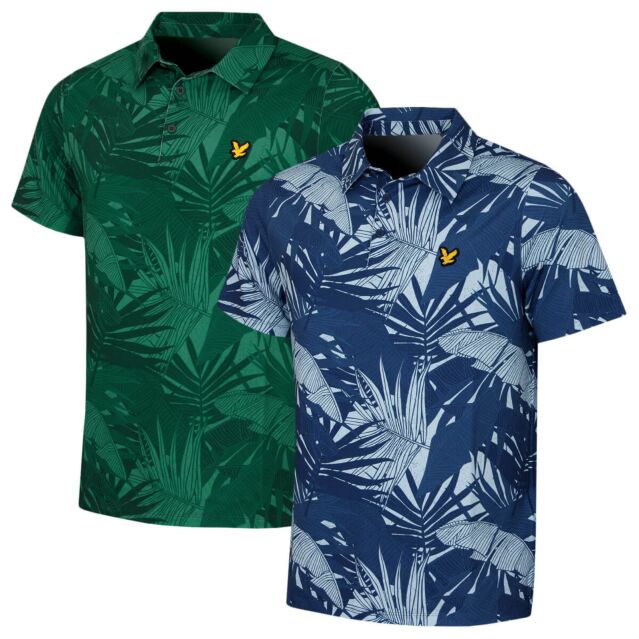 Lyle & Scott Mens 2026 Leaf Print Stetch Fabric Versatile Golf Polo Shirt