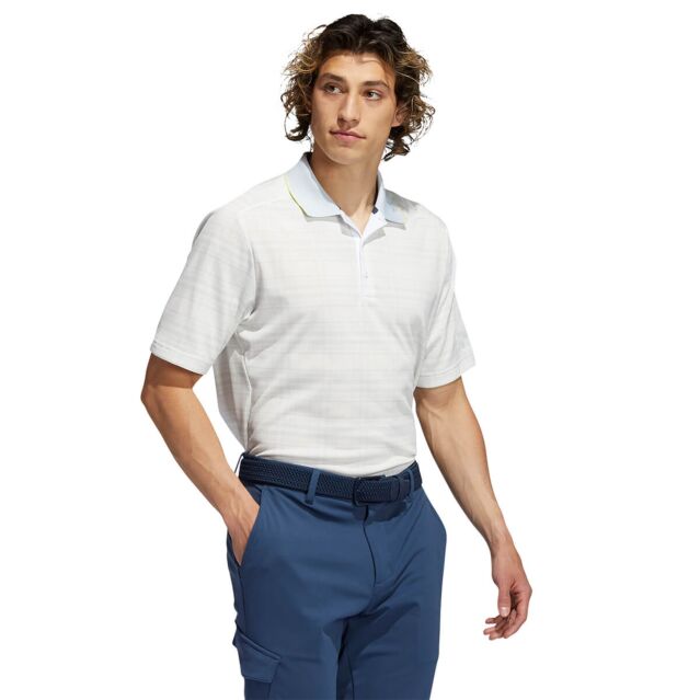 adidas Golf Mens Statement No Show Raglan Sleeve Primegreen Polo Shirt