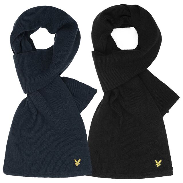 Lyle & Scott Mens Racked Rib Winter Warm Soft Touch Lambswool Scarf
