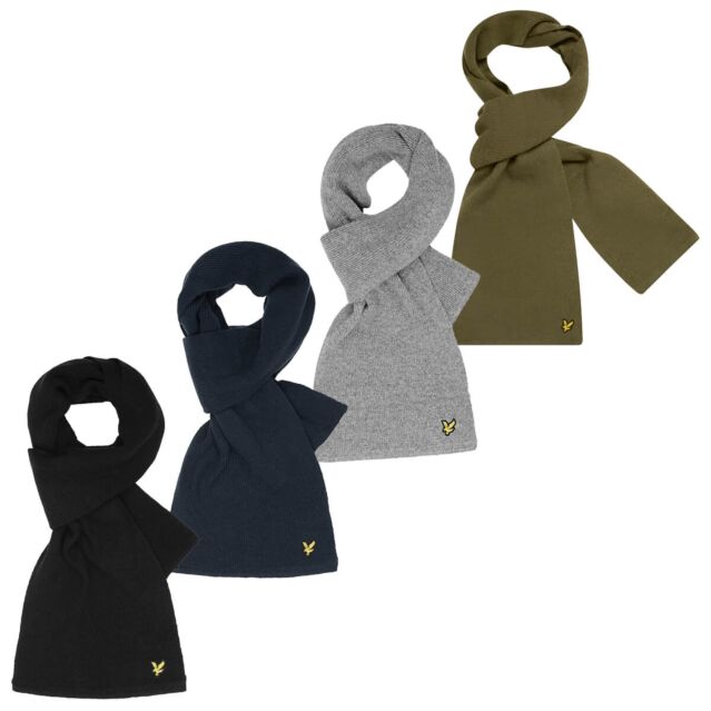Lyle & Scott Mens Racked Rib Winter Warm Soft Touch Lambswool Scarf