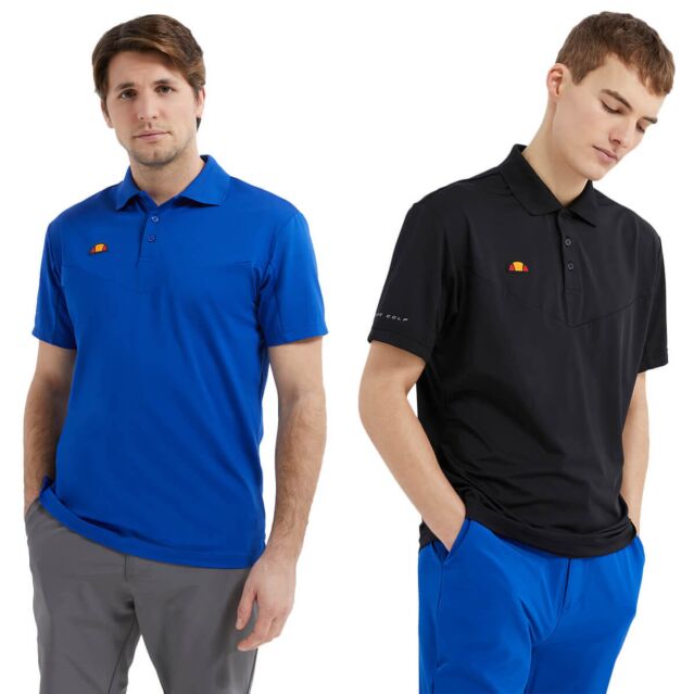 Ellesse Mens Al Sino Anti-Odour Moisture Wicking 3 Button Golf Polo Shirt