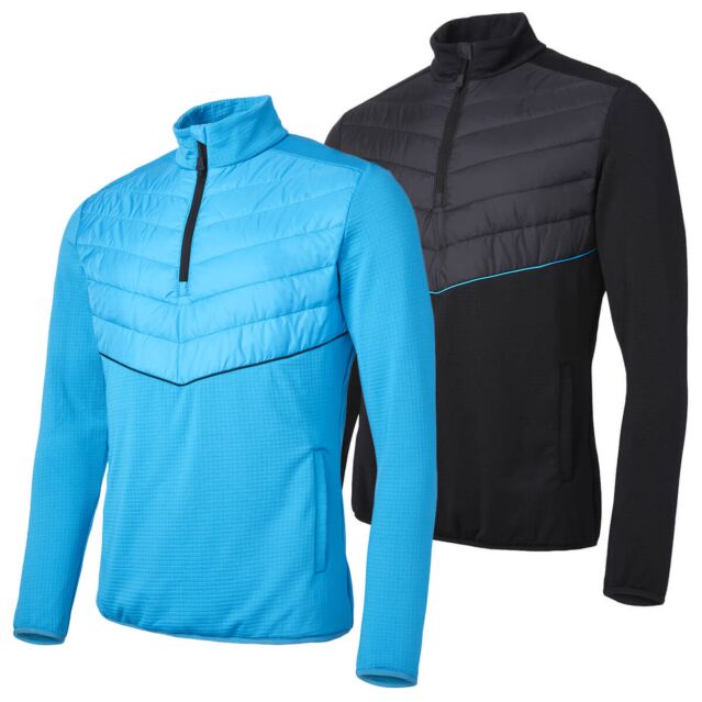 Ellesse Mens Palazzi Quilted Chest Cut & Sew 1/2 Zip Golf Jacket