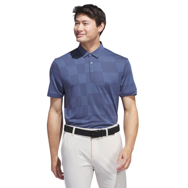 adidas Golf Mens Textured Recycled Sustainable Jacquard Polo Shirt