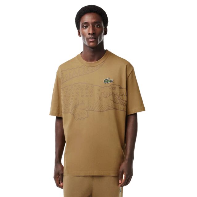 Lacoste Mens TH5511 Organic Cotton Loose Fit Crew T-Shirt