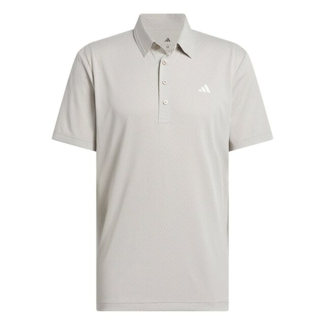 adidas Golf Mens Tour Textured Print Recycled Left Chest Polo Shirt