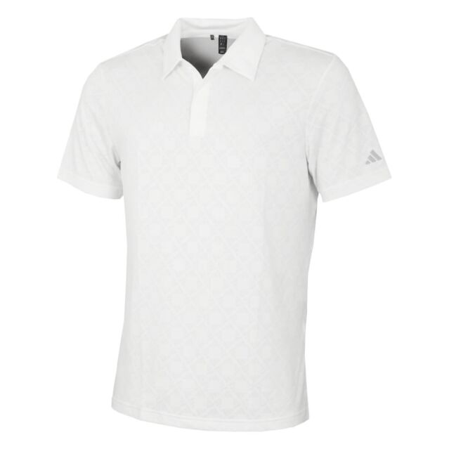 adidas Golf Mens U365T HEAT.RDY UPF 50+ Jacquard 3 Button Polo Shirt