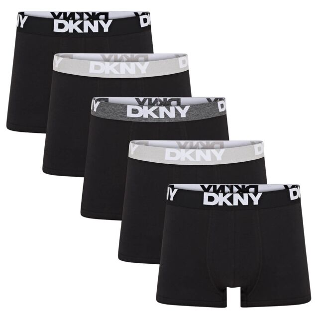 DKNY Mens 2026 Portland 5 Pack Breathable Cotton Trunk Boxer Briefs