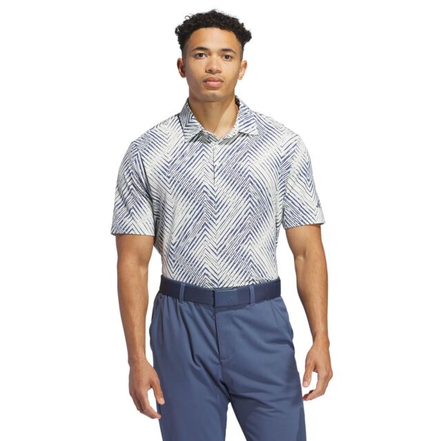 adidas Golf Mens Ultimate 365 Allover Print Sustainable Polo Shirt