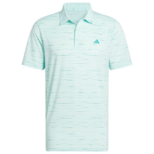 adidas Golf Mens Ultimate365 Mesh Glimmer Print Stretch Polo Shirt