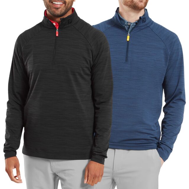 Footjoy Mens Wave Jacquard Chill-Out 4-Way Stretch Wicking Sweater