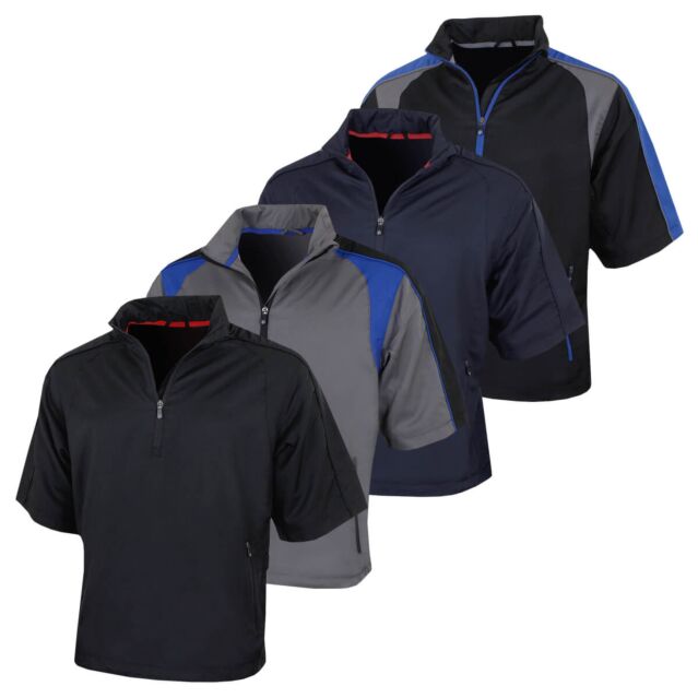 Proquip Golf Mens Zephyr Half Zip Short Sleeve Waterproof Wind Shirt