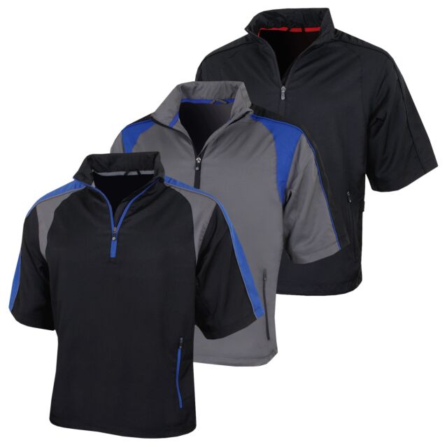 Proquip Golf Mens Zephyr Half Zip Short Sleeve Waterproof Wind Shirt