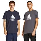 Jack & Jones Mens Scully Logo Short Sleeve Crew Neck Regular Fit T-Shirt