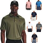 Under Armour Mens Golf Tech Wicking Textured Soft Light Polo Shirt