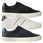 Hugo Boss Mens Aiden Tenn Faux Leather Plain Grained Lace Up Trainers