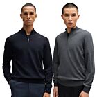 Hugo Boss Mens 2025 Ebenji Zip-Neck Classic Wool Versatile Sweater