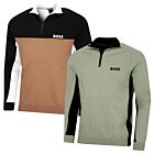 Hugo Boss Mens Hydrox Cotton Blend Stretch Colour Blocking Golf Sweater