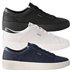 Hugo Boss Mens Belwar Tenn Tumble Leather Luxury Casual Trainers