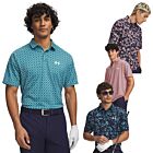 Under Armour Mens UA Matchplay Printed Way Stretch Wicking Golf Polo Shirt