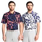 Puma Golf Mens Mattr Broken Flower Moisture Wicking Golf Polo Shirt