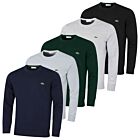 Lacoste Mens Organic Cotton Ribbed Cuffs Hem Crew Neck Sweater