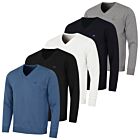 J.Lindeberg Mens Lymann Knitted Merino Wool V-Neck Golf Sweater