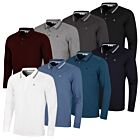 Calvin Klein Mens Campus Long Sleeve Stretch Tipped Polo Shirt