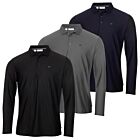 Calvin Klein Mens Long Sleeve Light Central Golf Polo Shirt