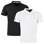 Callaway Golf Mens Solid Ribbed Wicking Stretch Fabric Polo Shirt