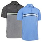 Callaway Golf Mens Heathered Chest Stripe SwingTech Stretch Polo Shirt