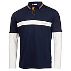 Calvin Klein Mens Hubbard Mositure Wicking Long Sleeve Hybrid Polo Shirt