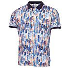 Calvin Klein Mens Glitch Print Technical Stretch Golf Polo Shirt