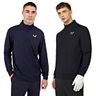 Castore Mens Golf Mainline Classic Zip Mock Neck 4 Way Stretch Sweater