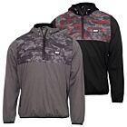 DKNY Mens Swift Hybrid Water Resistant Half Zip Hooded Windbreaker Jacket