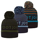 Footjoy Striped HydroDryZ Fleece Lined Stretch Knit Golf Bobble Hat