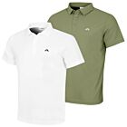 J.Lindeberg Mens Bert Solid Moisture Wicking Golf Polo Shirt