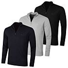 J.Lindeberg Mens Merino Blend Turtleneck 1/2 Zip Golf Sweater