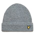 Lyle & Scott Mens Racked Rib Lambswool Blend Cotton Lined Beanie Hat