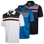 Island Green Mens Chest Panel Breathable Golf Polo Shirt